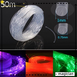 MAG สายไฟเบอร์ออปติก Led พลาสติก ขนาด 50 ม.X0.75 มม. 1.0 มม. สําหรับตกแต่ง DIY