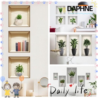 DAPHNE สติกเกอร์ติดผนัง กันน้ํา ลายกระถางต้นไม้ แบบสร้างสรรค์ สําหรับตกแต่งบ้าน ห้องนั่งเล่น ห้องนอน