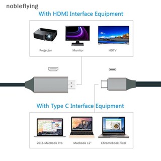 Nf อะแดปเตอร์สายเคเบิ้ล USB 4/3 4K 30Hz Type C เป็น HDMI สําหรับแล็ปท็อป โทรศัพท์ MacBook Pro Air Pad Galaxy Surface nobleflying