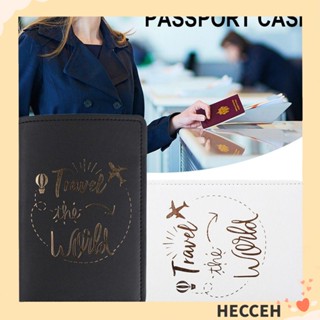 Hecceh กระเป๋าหนังสือเดินทาง หนัง PU มีสไตล์ สําหรับใส่บัตรเดินทาง