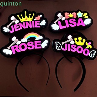 Quinton ที่คาดผม Blackpink แฟนหรู พร็อพที่คาดผมเรืองแสง Jisoo Wings Rainbow Rose Jennie Lisa Vocal Concert Headbands