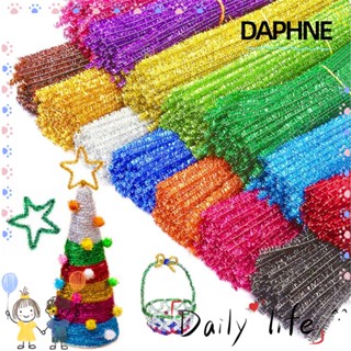 DAPHNE ใหม่ Chenille Stems แท่งไม้สักหลาด ผ้าวูล ประดับกลิตเตอร์