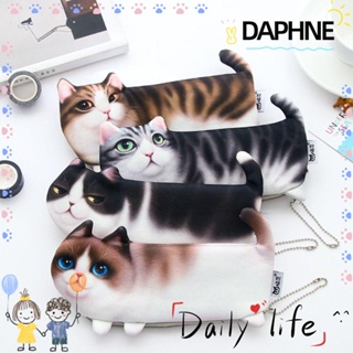 Daphne กระเป๋าดินสอ รูปแมวจําลอง 3D สร้างสรรค์ สําหรับสํานักงาน