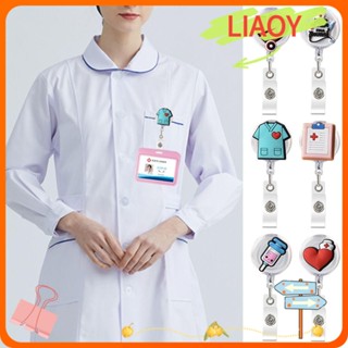 Liaoy พวงกุญแจ ใส่บัตรประจําตัว ยืดหดได้ แบบพกพา 4 ชิ้น