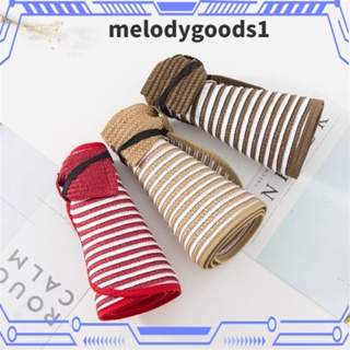 Melodygoods1 หมวกฟางกันแดด ป้องกันรังสียูวี แบบพกพา พับได้ แฟชั่นฤดูร้อน