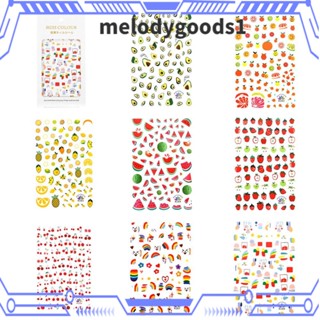 MELODYGOODS1 สติกเกอร์ ลายน้ํา สีรุ้ง แฟชั่นสําหรับผู้หญิง ตกแต่งเล็บ