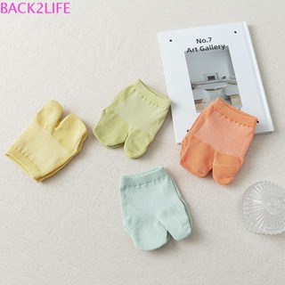 Back2life ถุงเท้าครึ่งเท้าน่ารัก ใส่สบาย สีแคนดี้ หน้าเท้า ฤดูร้อน ผ้าฝ้าย มองไม่เห็น แยกนิ้วเท้า ถุงเท้า