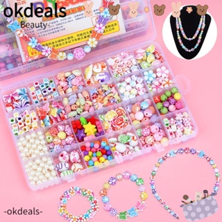 OKDEALS ลูกปัดแฮนด์เมด 24 ช่อง อเนกประสงค์ DIY สําหรับทําเครื่องประดับ สร้อยข้อมือ 500 ชิ้น ต่อกล่อง