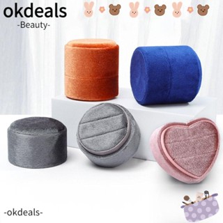 OKDEALS กล่องกํามะหยี่ สําหรับใส่เครื่องประดับ แหวนหมั้น งานแต่งงาน