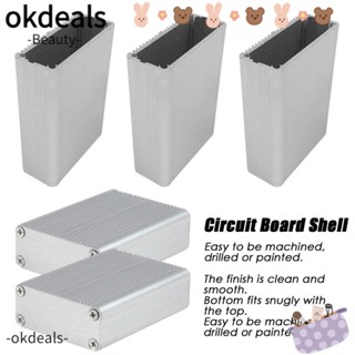 OKDEALS กล่องวงจรอิเล็กทรอนิกส์ สีเงิน ขนาด 60x45x19 มม.