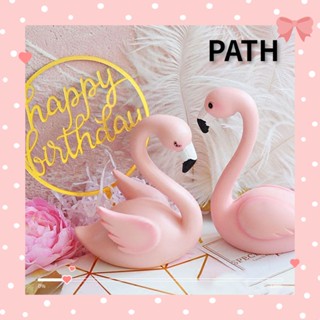 PATH ฟิกเกอร์ไวนิล รูปนกฟลามิงโก้ DIY สําหรับตกแต่งงานแต่งงาน วันวาเลนไทน์ ขนมหวาน