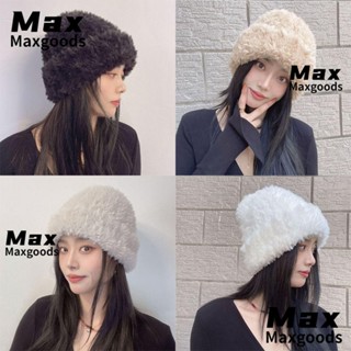 Maxg หมวกบีนนี่ ผ้ากํามะหยี่ขนนิ่ม อบอุ่น ฤดูหนาว