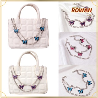 Rowans สายโซ่กระเป๋า สองชั้น ลายผีเสื้อ DIY อุปกรณ์เสริม แบบเปลี่ยน 2 ชิ้น