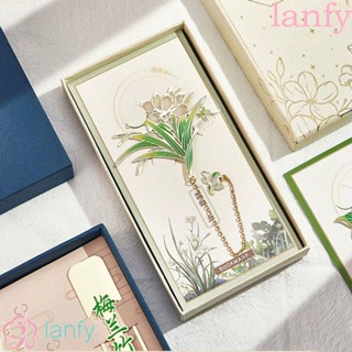 Lanfy ที่คั่นหนังสือ โลหะ รูปดอกเบญจมาศ สไตล์จีน สวยหรู ของขวัญวันเกิด