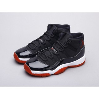 Air JORDAN 11 Bred AJ11 รองเท้าบาสเก็ตบอล สีดํา และสีแดง 378038 378038-061 ก