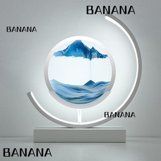 Banana1 โคมไฟตั้งโต๊ะ รูปนาฬิกาทราย 3D สีฟ้า สําหรับตกแต่งห้องนั่งเล่น