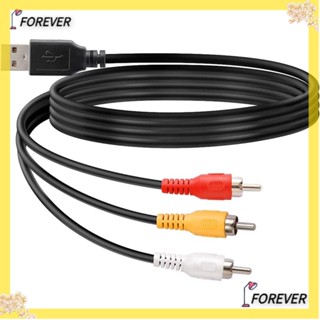 FOREVER Forever สายเคเบิลอะแดปเตอร์แยก USB เป็น 3 RCA ตัวผู้ เป็นตัวเมีย