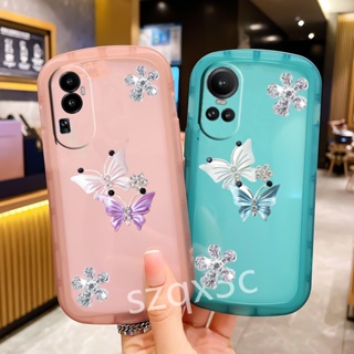 เคสโทรศัพท์มือถือ ซิลิโคนนิ่ม กันกระแทก ลายผีเสื้อน่ารัก 3D สําหรับ OPPO Reno10 Pro+ Pro Plus 5G Reno 10 10Pro 8T A58 A78 A98 2023