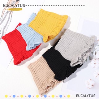 EUTUS เสื้อคอเต่า หูไม้ถัก ถอดออกได้ ให้ความอบอุ่น สําหรับผู้หญิง