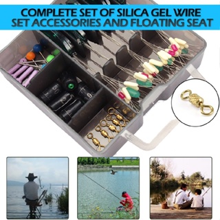 5Sets Fishing Stopper Bobber Kit Fish Weight Sinkers Swivel Connector Set