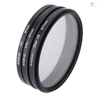 Fw Andoer 67mm Filter Set UV + CPL + Star 8-Point Filter Kit with Case for    DSLR Camera Lens