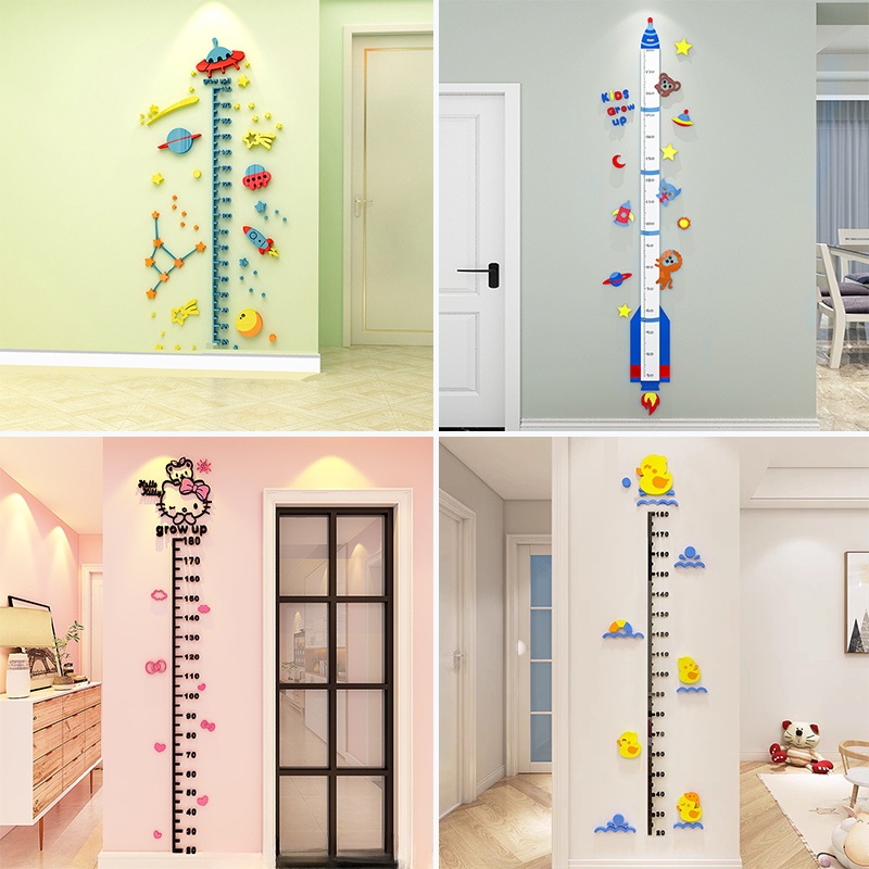 พร้อมส่ง สติกเกอร์วัดส่วนสูง แบบอะคริลิค 3D สําหรับเด็ก