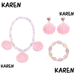 Karen สร้อยคอ จี้การ์ตูนบาร์บี้ สีชมพู เครื่องประดับ สําหรับผู้หญิง DIY