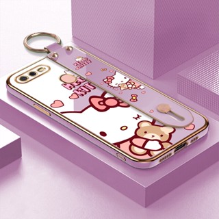 เคสซิลิโคนนิ่ม ลายการ์ตูนคิตตี้ พร้อมสายคล้อง กันกระแทก สําหรับ OPPO CPH1909 Cph2083 CPH1903 CPH1803 CPH1853 CPH1723 CPH2015 CPH1801 CPH1717