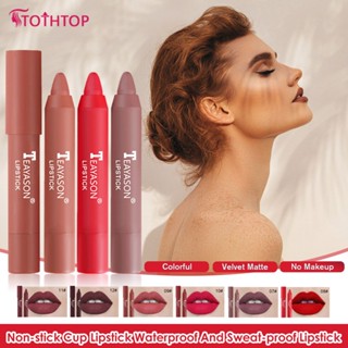 Teayason 12 สีลิปสติกเนื้อแมทกำมะหยี่กันน้ำติดทนนานเซ็กซี่แต่งหน้าลิปสติ๊กทินท์ปากกาไม่ติดถ้วยลิปเคลือบ [TOP]