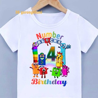 เสื้อยืด พิมพ์ลายการ์ตูนอนิเมะ Numberblocks 1 2 3 4 5 6 7 ปี สําหรับเด็กผู้ชาย และเด็กผู้หญิง