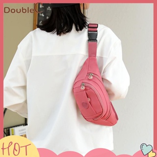 【Double C 】✿   Fanny กระเป๋าสะพายไหล่ลําลอง ปรับสายได้ มีหลายช่อง สีพื้น แฟชั่นสําหรับสตรี เหมาะกับการพกพา เดินป่า กลางแจ้ง