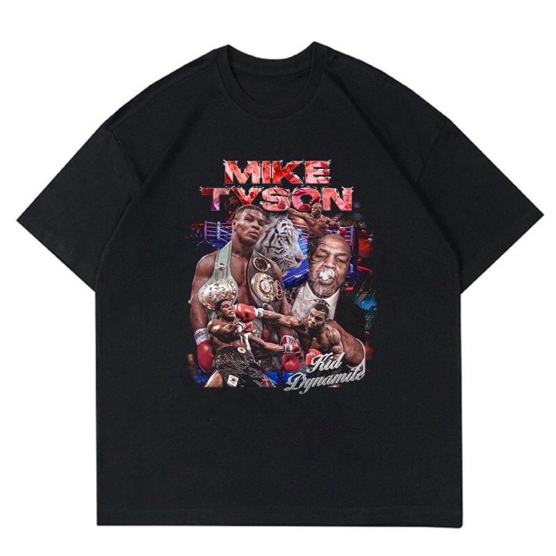 เสื้อยืด MIKE TYSON - KID DYNAMITE | เสื้อยืด MIKE TYSON VINTAGE BOXING | เสื้อเชิ้ตกล่องสีดําสําหรั