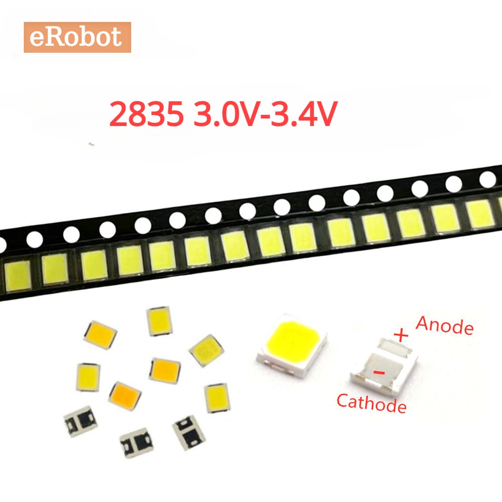 ไดโอดไฮไลท์ SMD LED 2835 0.2W 60MA 3V-3.4V 50 ชิ้น