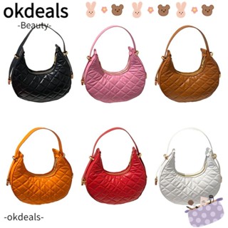 Okdeals กระเป๋าถือแฟชั่น สีพื้น เรียบง่าย