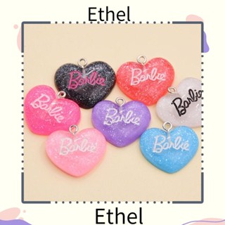 Ethel1 จี้เรซิ่น รูปหัวใจ และตัวอักษร สําหรับตุ๊กตาบาร์บี้ DIY