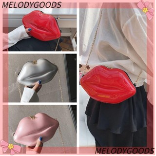 Melodg กระเป๋าสะพายไหล่ กระเป๋าถือ ทรงเมสเซนเจอร์ แต่งซิป สีพื้น สีแดง เหมาะกับของขวัญ สไตล์สร้างสรรค์ สําหรับสตรี