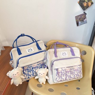 ♚♚Keshan Store [Fashion Summer] Korean version of class bag primary school students make up a missed lesson handbag cute cartoon art bag boys junior high school large capacity mess