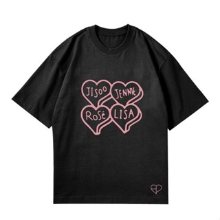 【ขายดี】เสื้อยืดแขนสั้น ผ้าฝ้าย พิมพ์ลาย Blackpink แฟชั่นฤดูร้อน