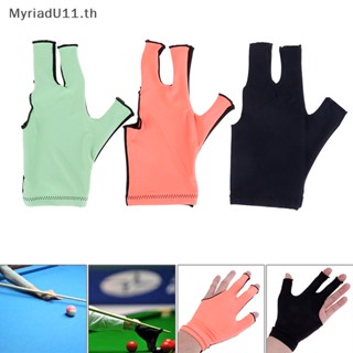 Myriadu Lycra ถุงมือมือมือซ้าย 3 นิ้ว อุปกรณ์เสริม สําหรับเล่นสนุ๊กเกอร์ บิลเลียด คิว
 .