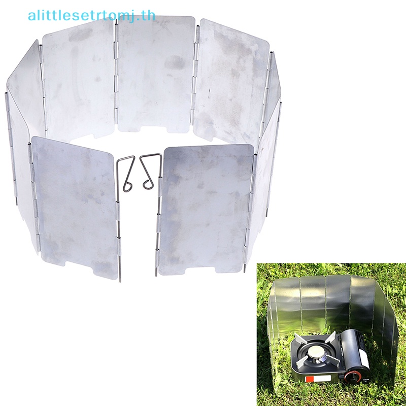 Alittlese 9 แผ่นเตาพับได้กระจกหน้ารถ Outdoor Camping Cooking เตาแก๊สลม TH