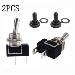 ⚡NEW 8⚡Toggle Switch W/ 2 Dust Caps Waterproof 2-pin Button Car Heavy Duty Marine