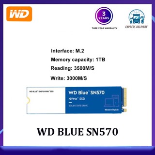 Wd BLUE SN570 1TB ม. 2 NVME โซลิดสเตทไดรฟ์ SSD สําหรับคอมพิวเตอร์ตั้งโต๊ะ