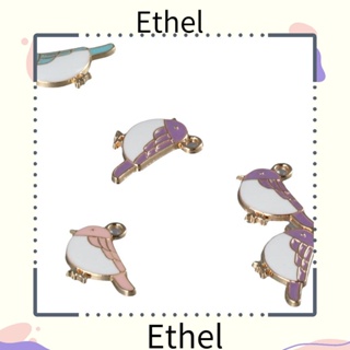 Ethel1 สร้อยข้อเท้าอัลลอย รูปนกกระจอกน่ารัก คละสี สีฟ้า ม่วง ชมพู สําหรับสัตว์เลี้ยง 13*15 มม.