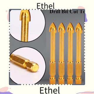 Ethel1 ดอกสว่านเจาะกระจก เหล็กคาร์บอน ทรงสามเหลี่ยม 6 8 10 12 มม. คุณภาพสูง 45 # สําหรับกระเบื้อง หินอ่อน กระจก