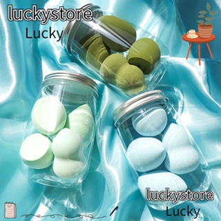 Lucky ฟองน้ําแต่งหน้า ใช้ซ้ําได้ ทนทาน 4 ชิ้น ต่อกล่อง