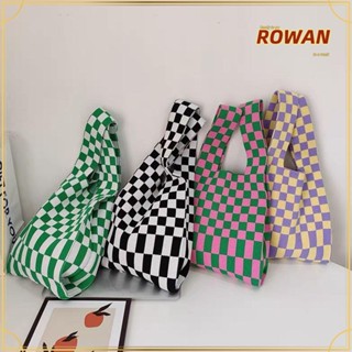 Rowans กระเป๋าถือ กระเป๋าสะพายไหล่ ผ้าถัก ใช้ซ้ําได้ สําหรับผู้หญิง