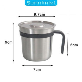 [Sunnimix1] แก้วมักสเตนเลส พร้อมฝาปิด แบบพกพา ทนทาน 448 มล. สําหรับตั้งแคมป์ ท่องเที่ยว สวน กลางแจ้ง