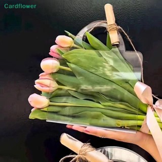 &lt;Cardflower&gt; กล่องดอกไม้ใส พร้อมหูหิ้ว แบบพกพา สําหรับใส่ของขวัญ งานแต่งงาน