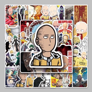 สติกเกอร์ ลายการ์ตูน One Punch Man ไม่ซ้ําซาก สําหรับตกแต่งกระเป๋าเดินทาง สเก็ตบอร์ด กราฟฟิติ จํานวน 57 แผ่น