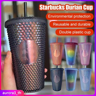 【พร้อมส่ง】 473ml/16oz Diamond Radiant Goddess Straw Cup Coffee Cup Summer Holiday Cold Cup Tumbler Durian Cup